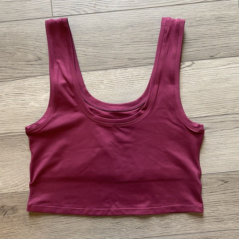 Terez Crop Top Bralette Size Large Scoop Neck Comfort Built In Bra Casual - Picture 3 of 6